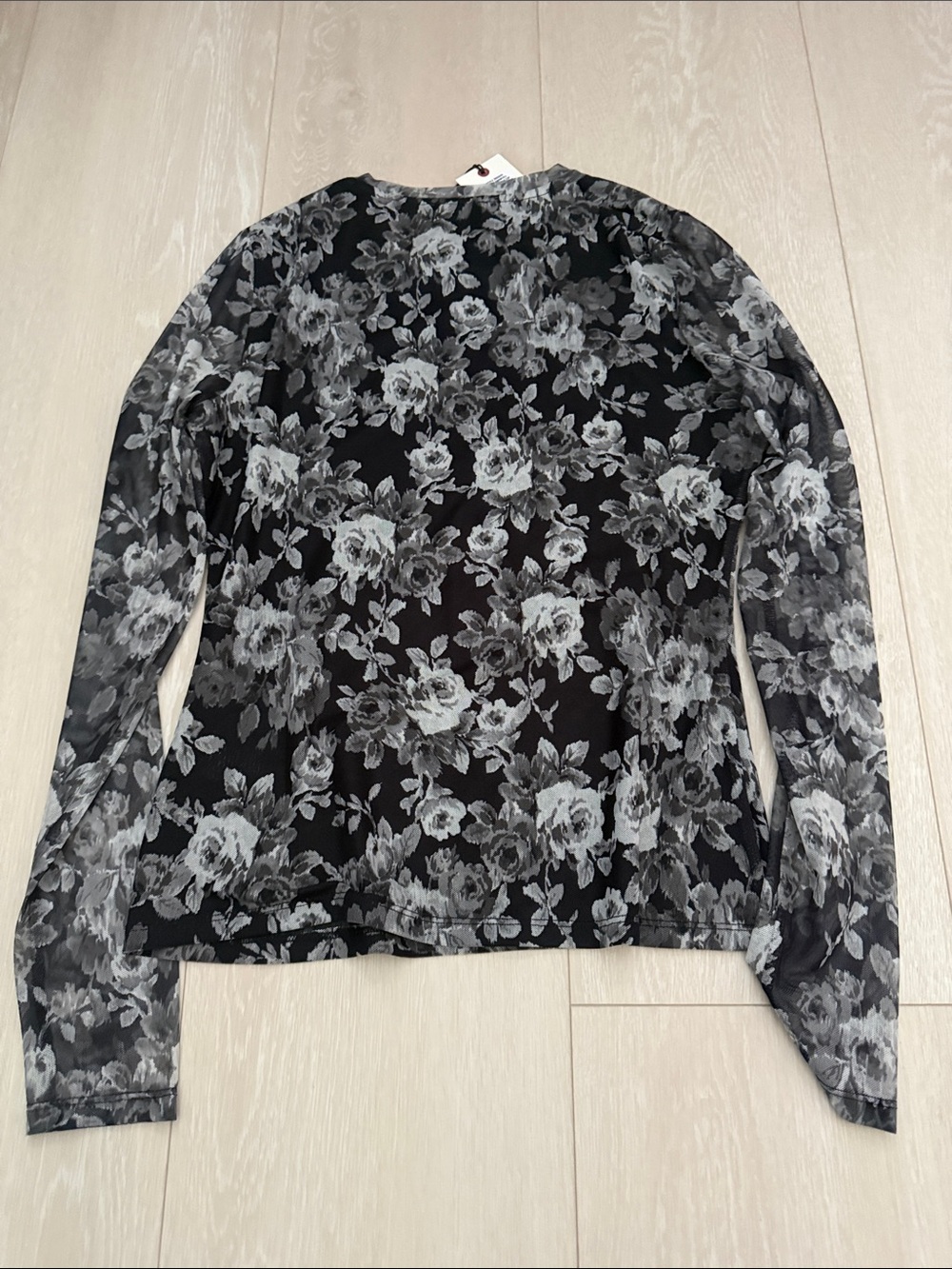 Ted Baker Black Sheer Floral Velvet Snowfall Long-Sleeve Top Roses - Picture 10 of 10
